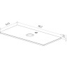Столешница LEMARK OLIVIA 100 см под 1 раковину из стекла, белый LM08OL100S